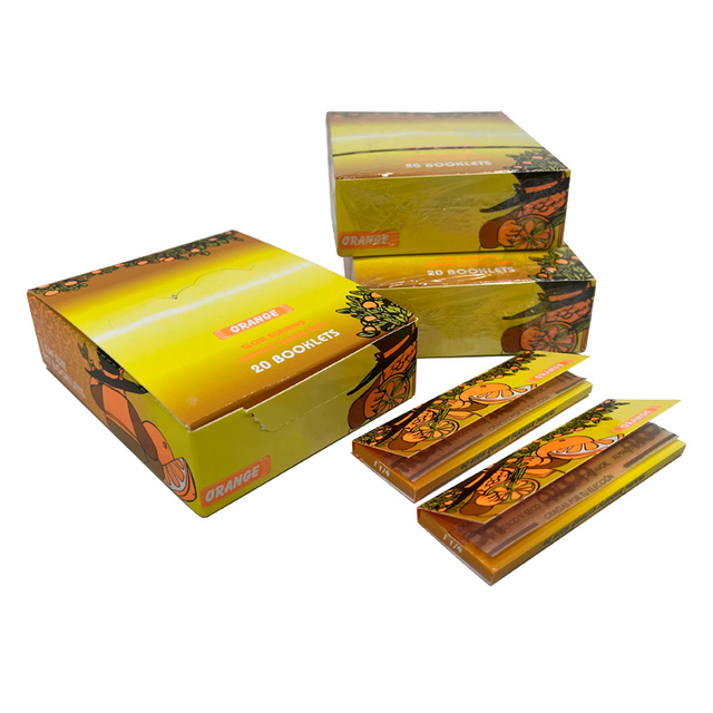 Custom Printed Orange Flavored Rolling Papers Smoking From Chinese Factory